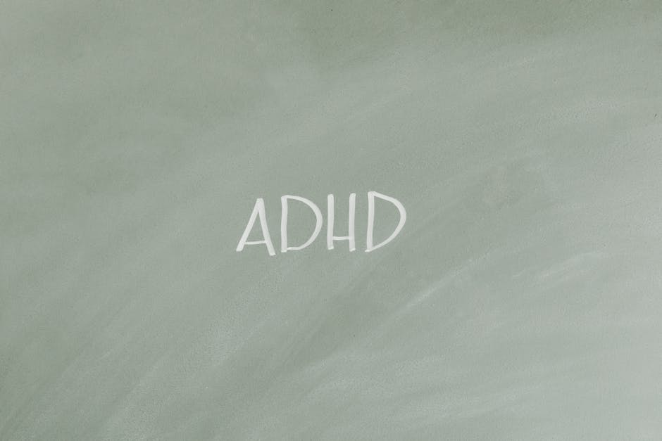 Simple illustration highlighting ADHD awareness with text on a gray background.