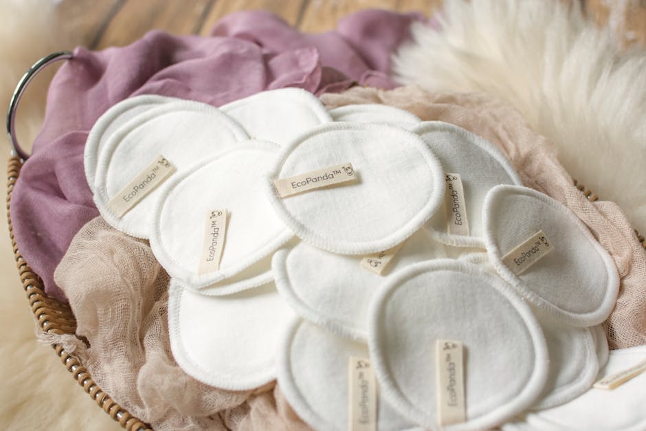 Eco-friendly reusable cotton pads in a basket, promoting zero-waste living.