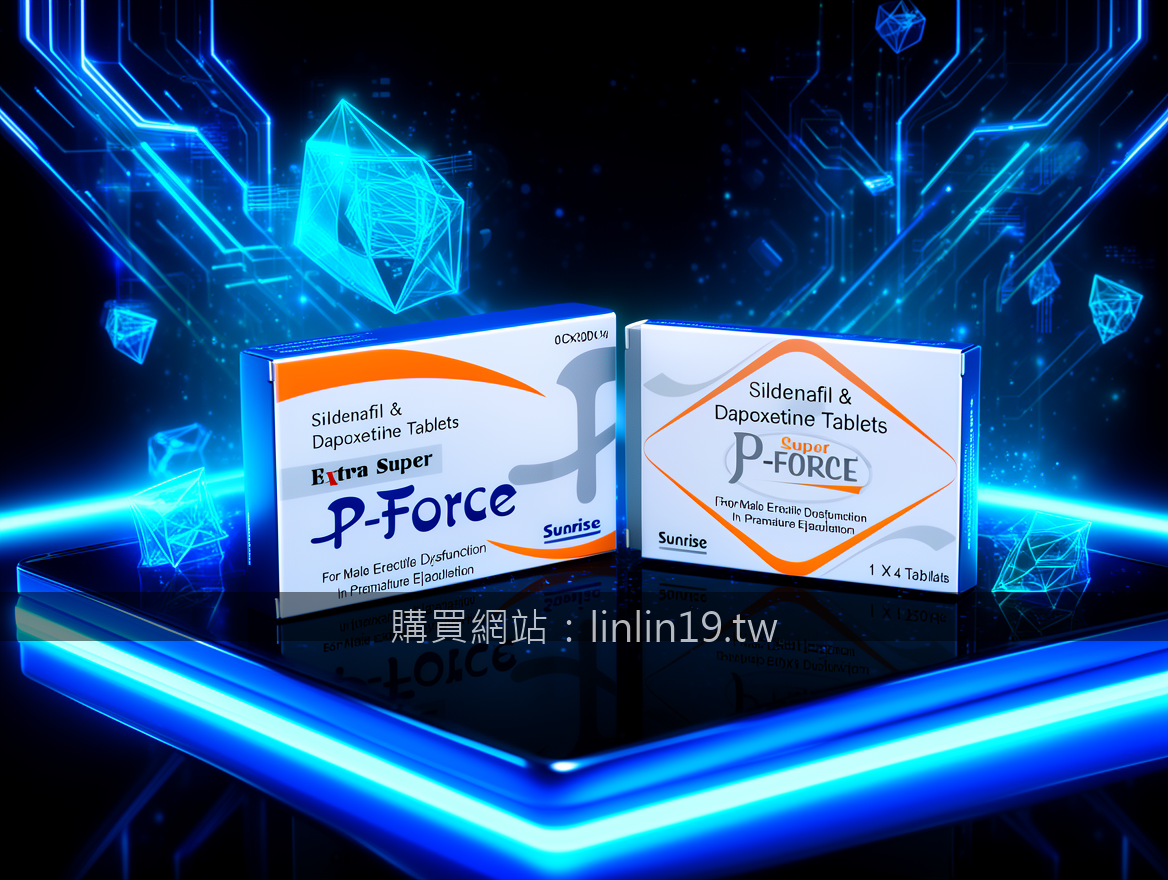 FUTURISTIC TECH with neon LED lights. Place the P-Force Sildenafil & Dapoxetine 